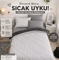 Siyah Fiyonk Desen  Tek  Kişilik Welsoft Uyku Seti