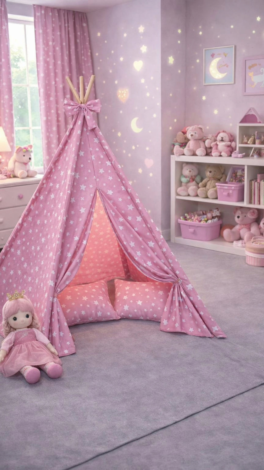 Çocuk Oyun Çadırı Pembe Yıldız Model
