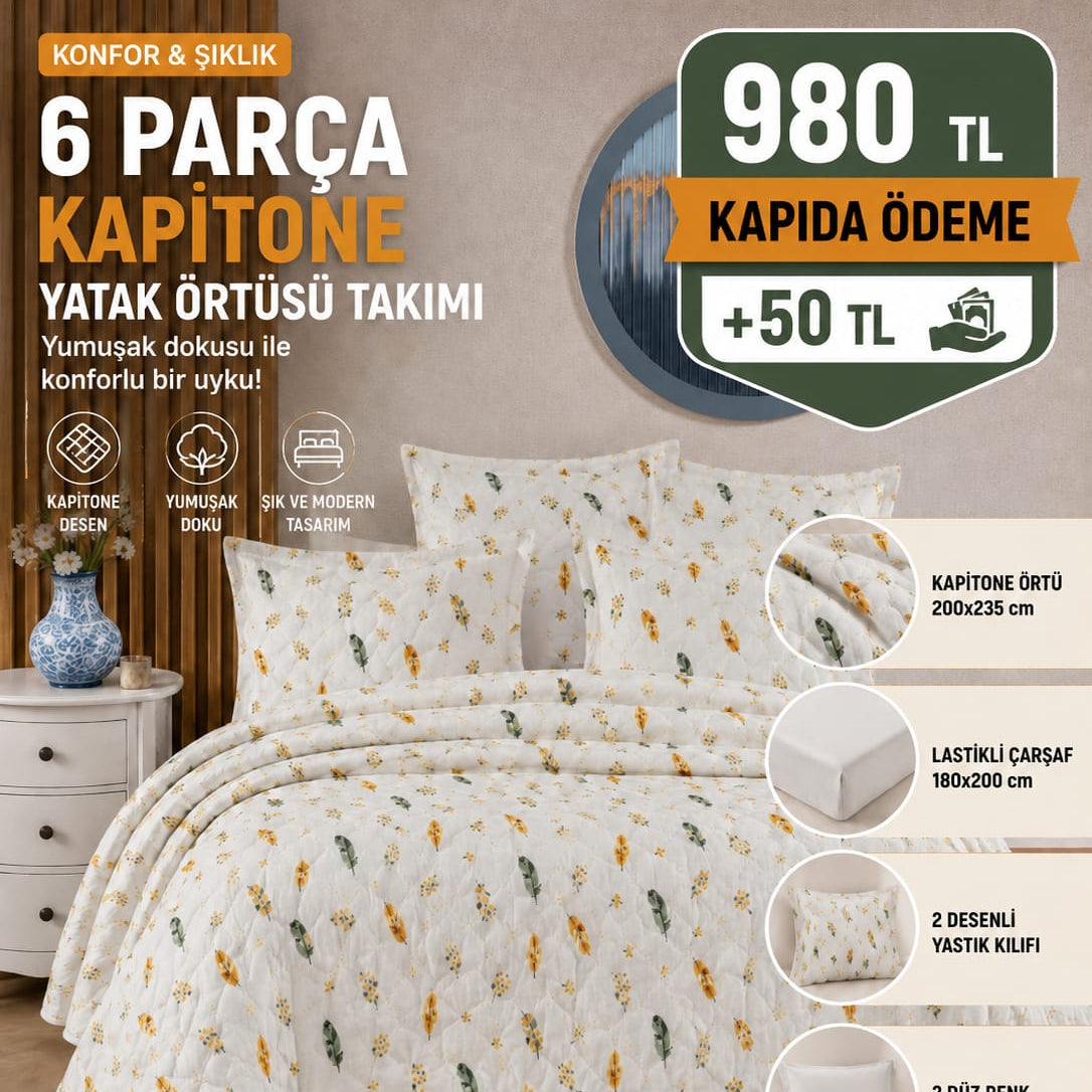 Çift Kişilik Yazlık Kapitone Pike Takımi