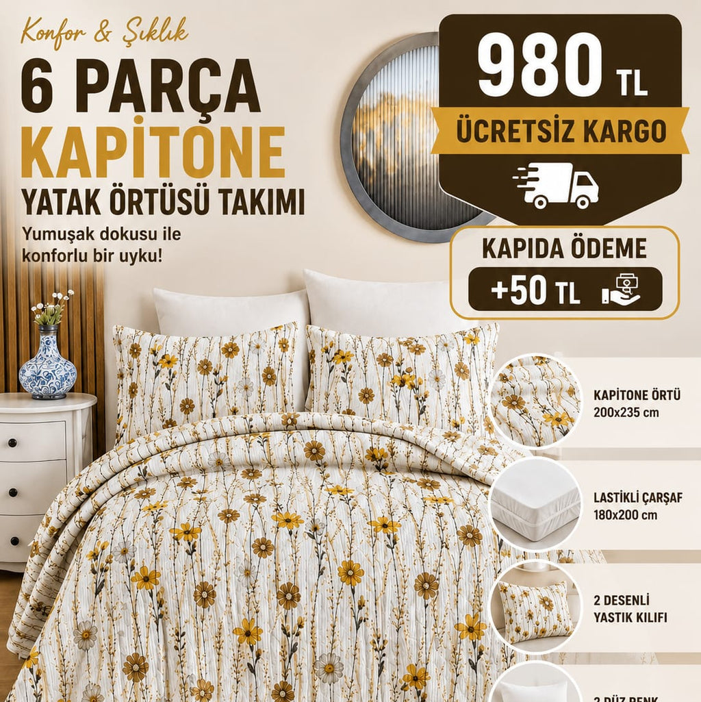 Çift Kişilik Yazlık Kapitone Pike Takımi