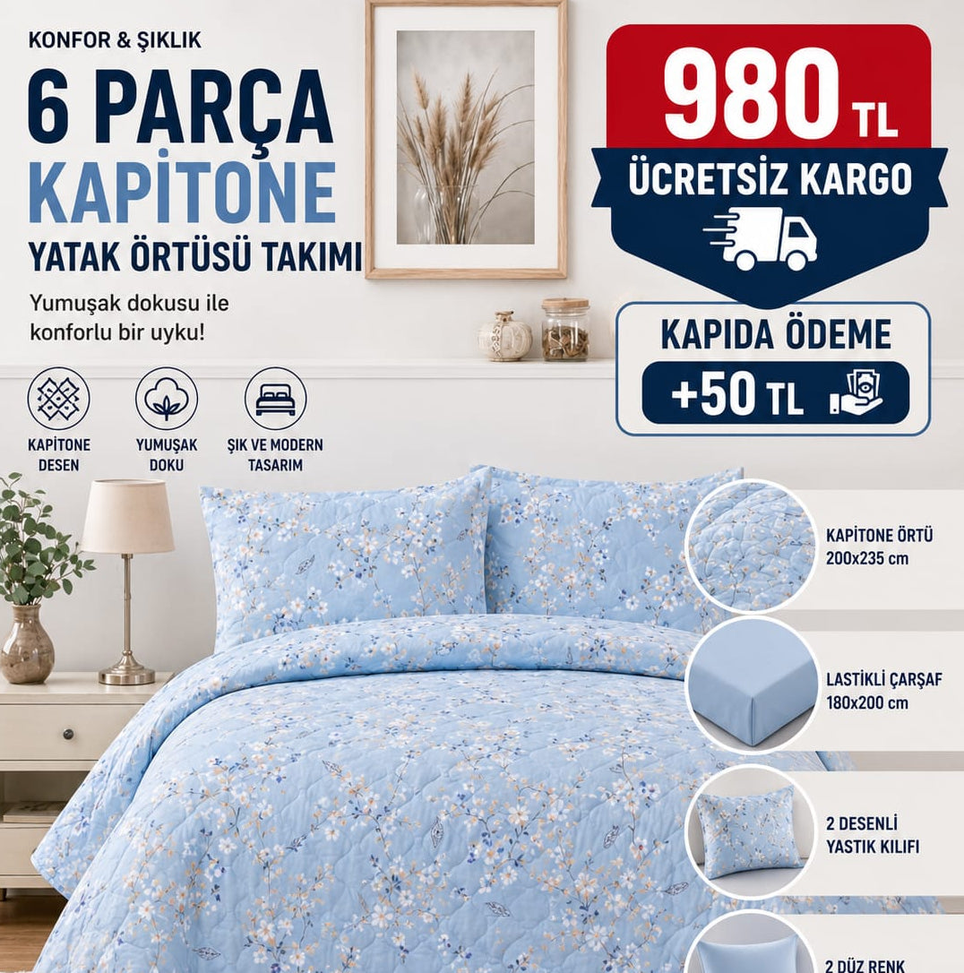 Çift Kişilik Yazlık Kapitone Pike Takımi