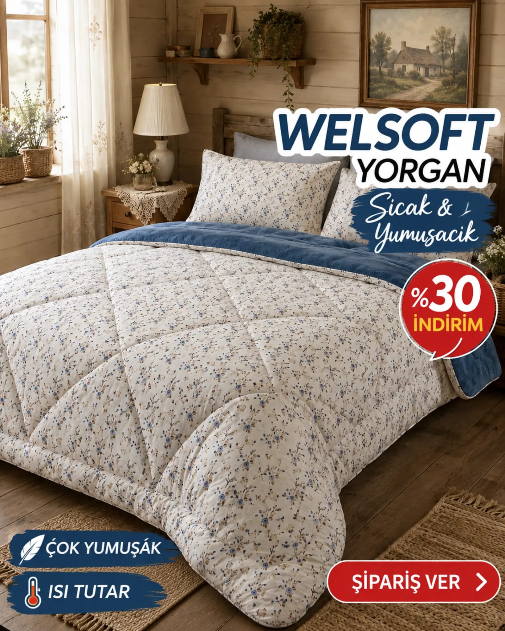 Welseoft Yorgan Seti (Çarşafı Duz Renk )