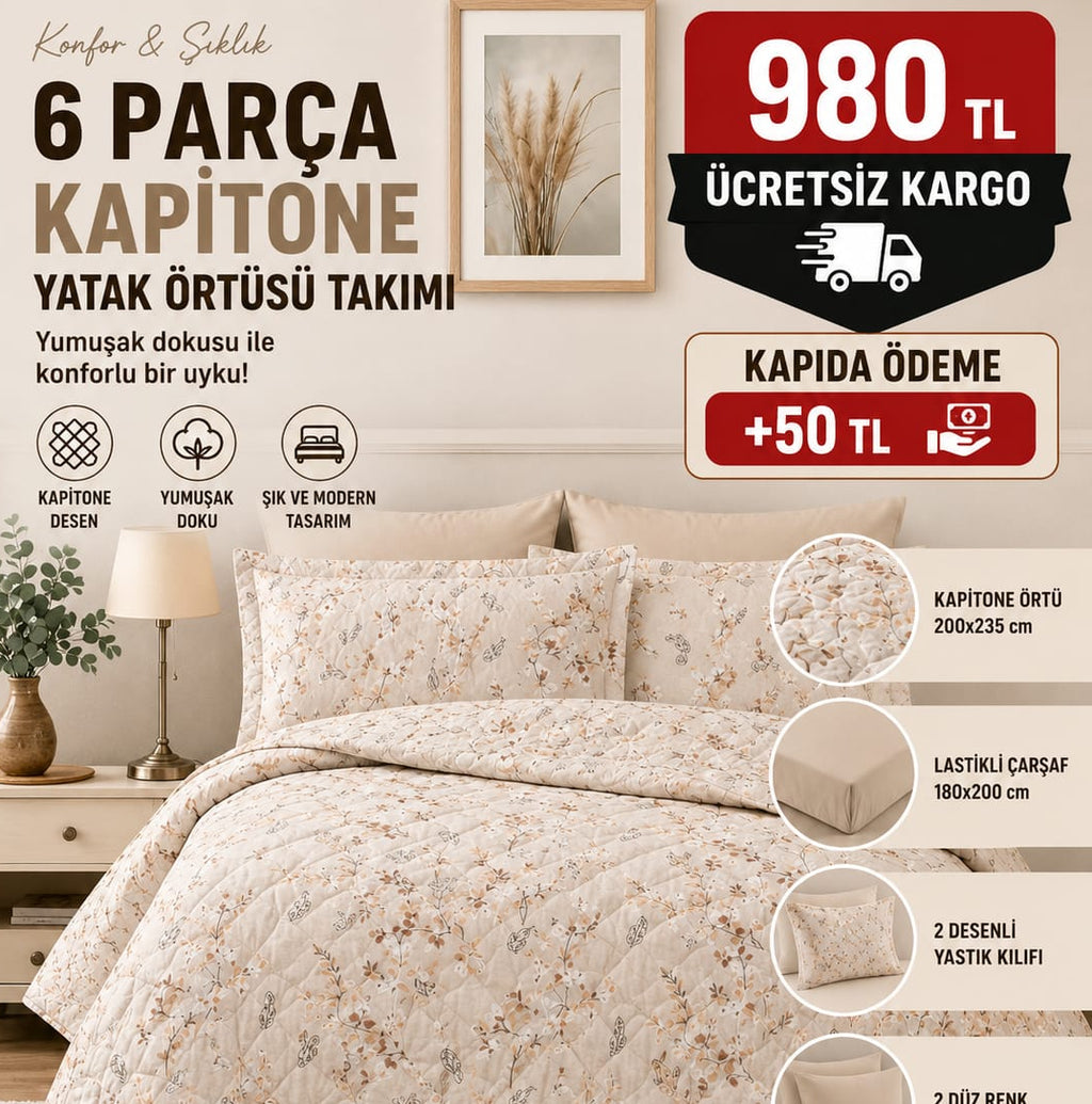 Çift Kişilik Yazlık Kapitone Pike Takımi