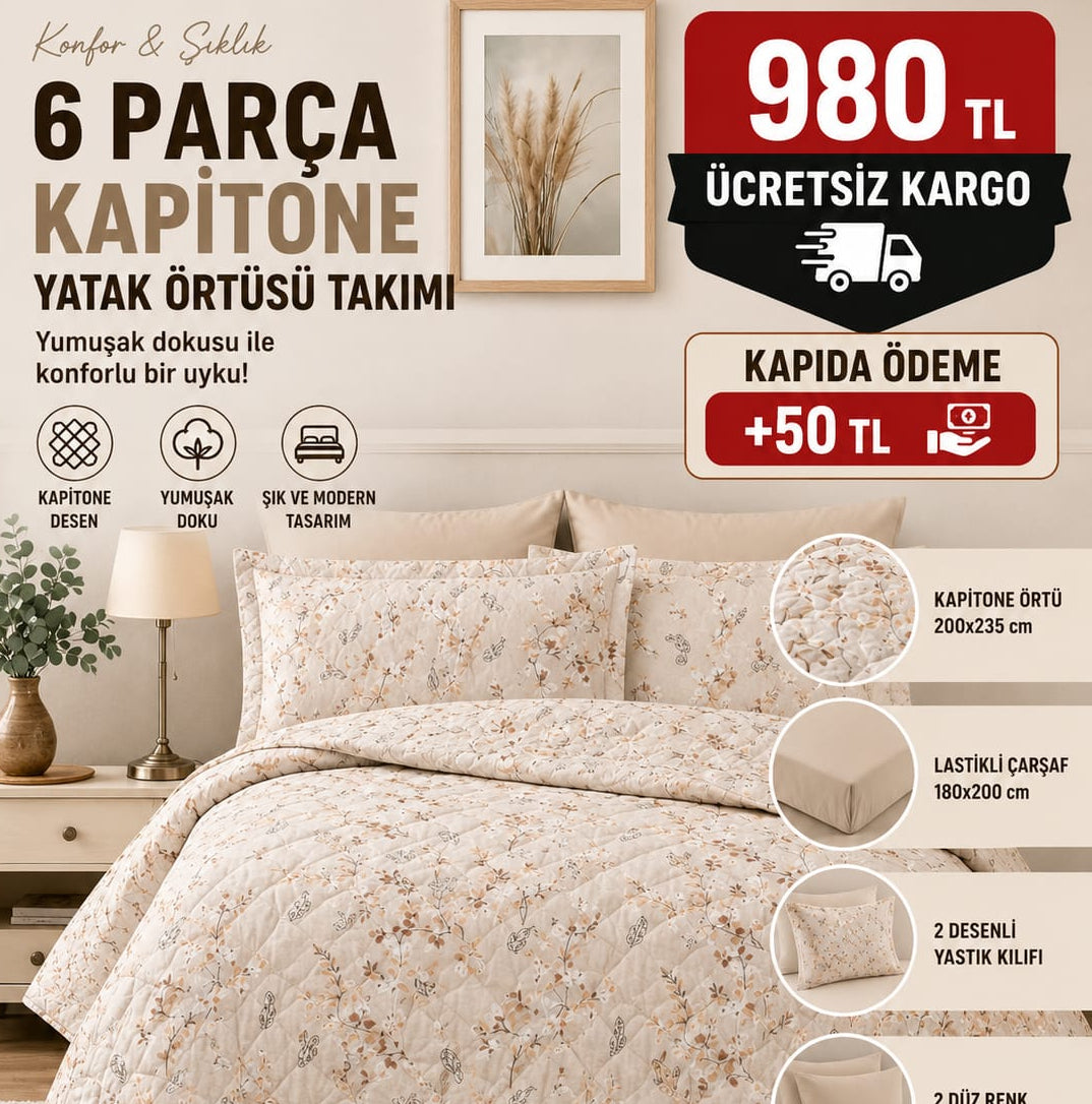 Çift Kişilik Yazlık Kapitone Pike Takımi