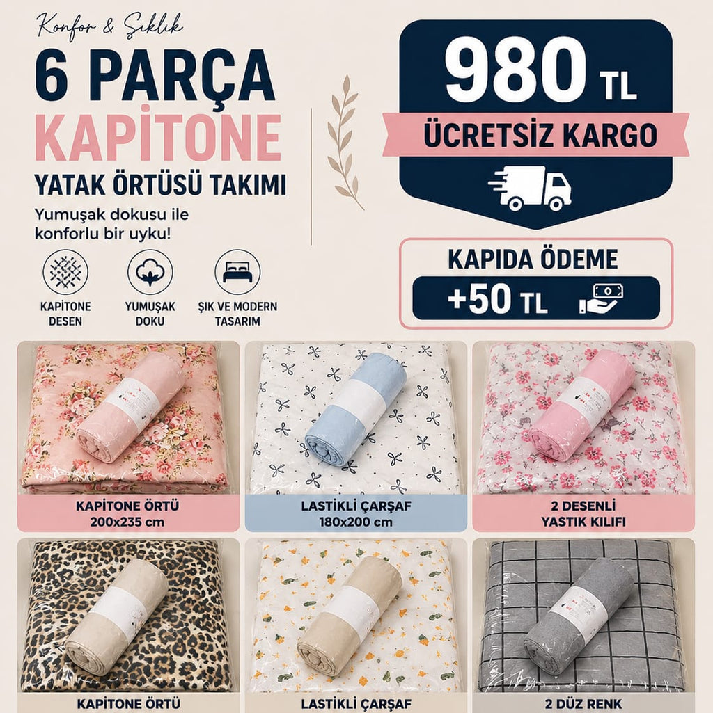 Çift Kişilik Yazlık Kapitone Pike Takımi